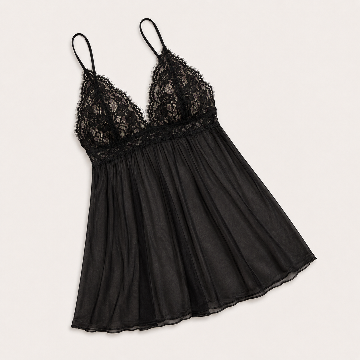 Black Lace Babydoll Chemise