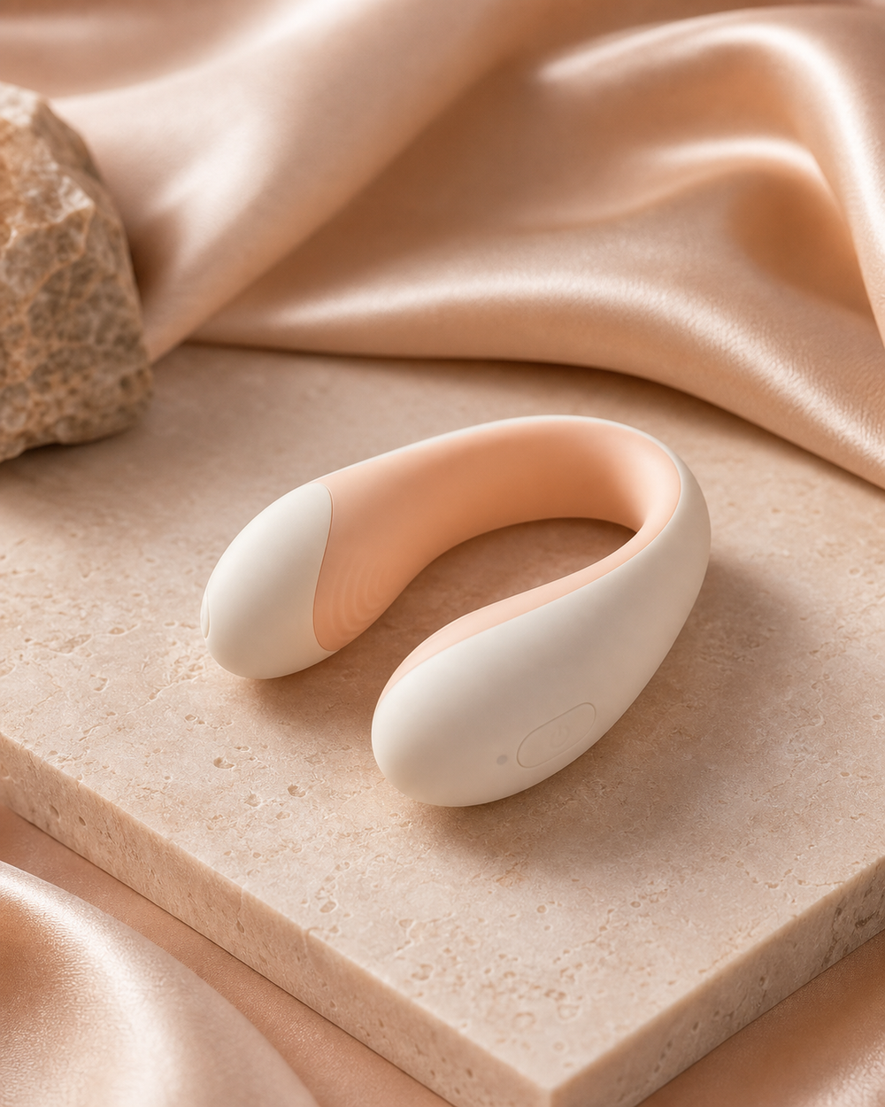 The Float — a compact wearable vibrator insert in soft neutral light